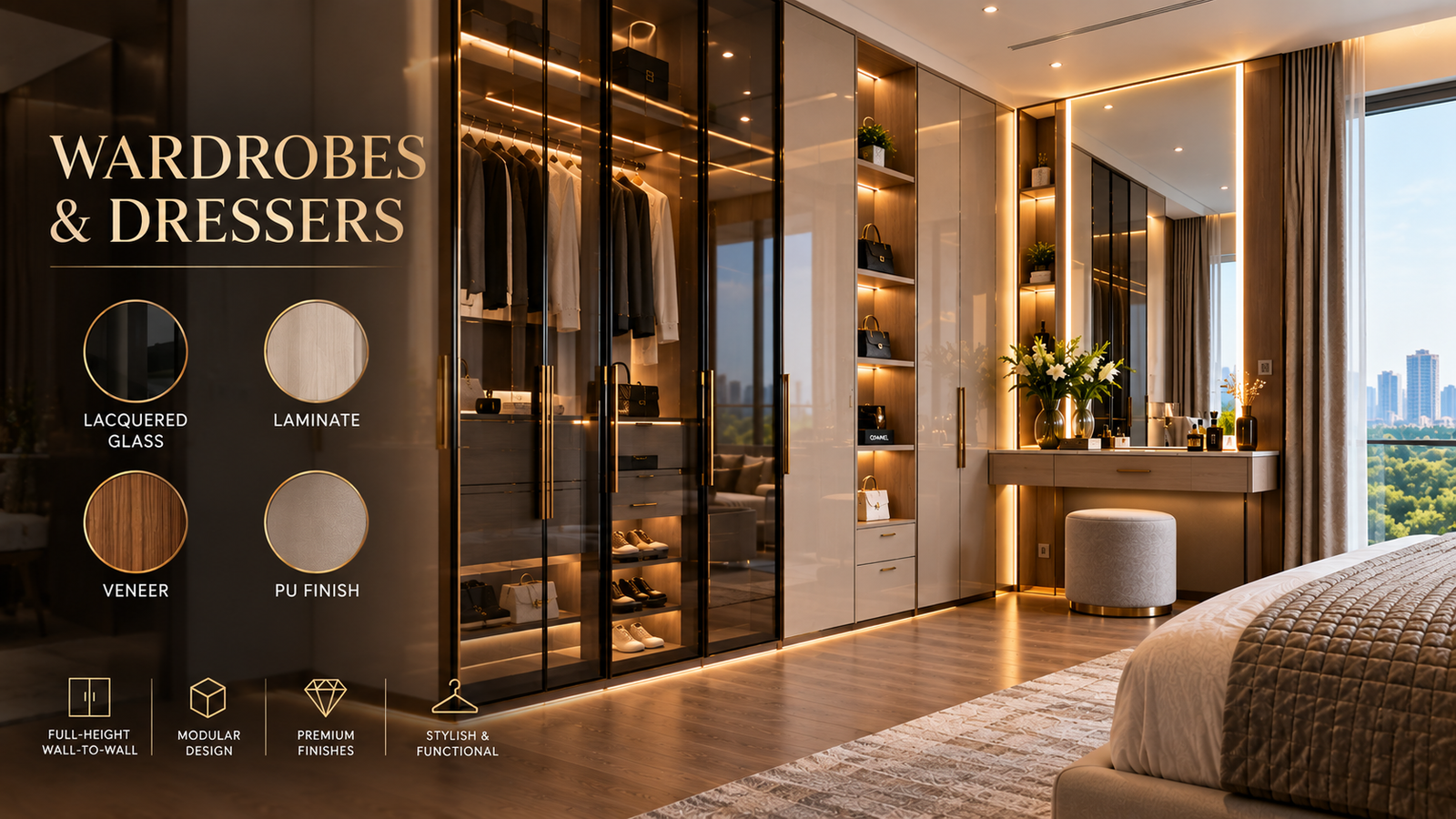 5 BHK Presidential Residence Master Suite with Walk-in Wardrobes at The Tiara